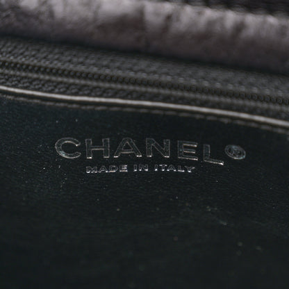 Chanel Metallic Aged Calfskin Quilted Reissue 2.55 Accordion Flap Black 7 of 11