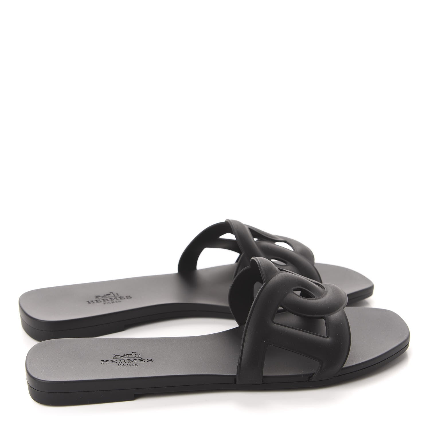 Hermes Rubber Aloha Sandals 36 Black 4 of 10