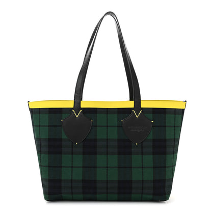 Burberry Vintage Check Medium The Giant Reversible Tote Racing Green Cobalt Blue 3 of 17