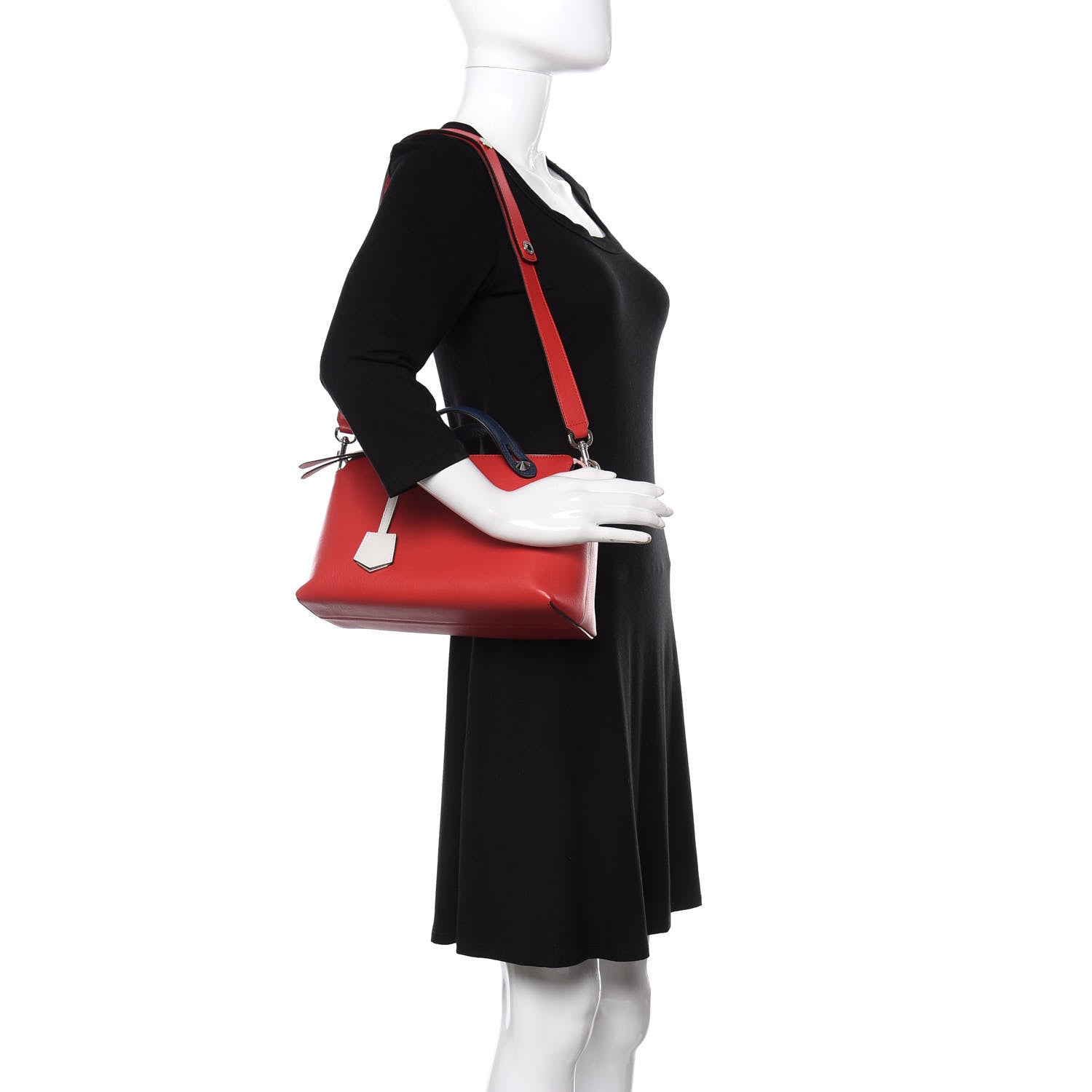Fendi Vitello Dolce 4 Color Medium By The Way Boston Bag Caipiroska Blue Multicolor 2 of 11