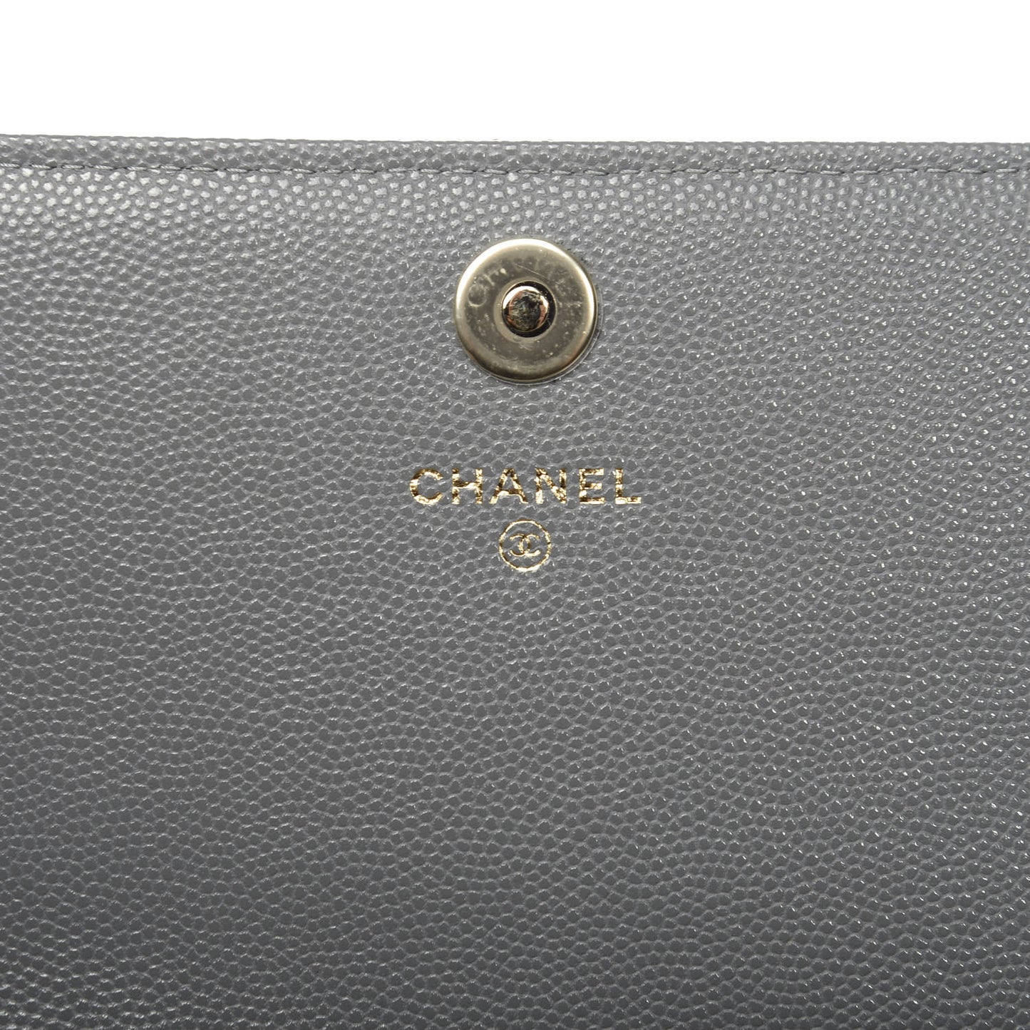 Caviar Quilted Square Wallet On Chain WOC Grey