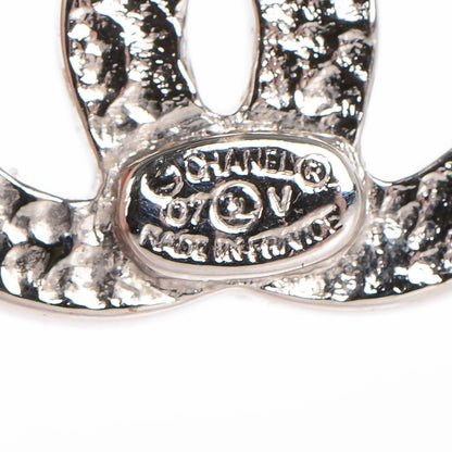 Chanel Crystal Timeless CC Earrings Silver 4 of 5