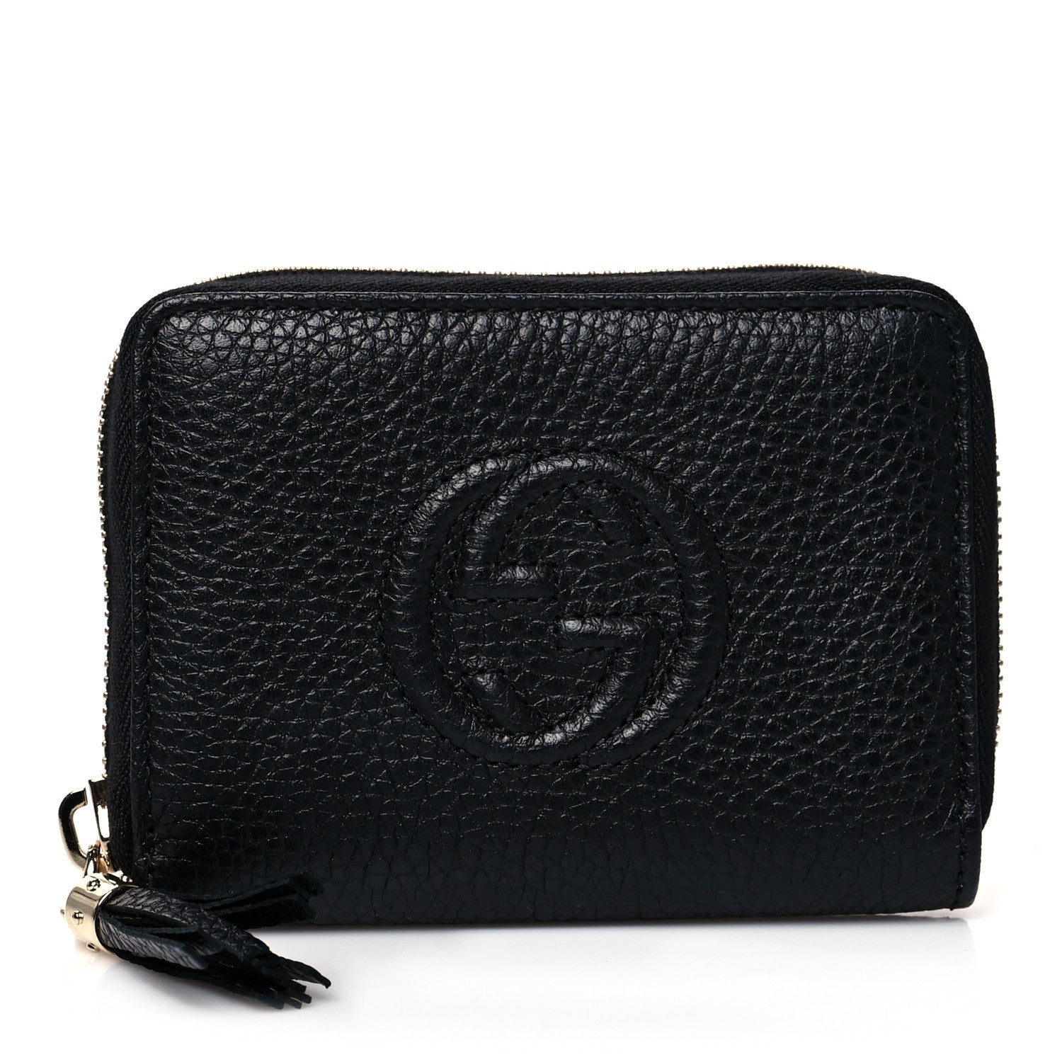 Gucci Pebbled Calfskin Small Soho Zip Around Wallet Black 1 of 7