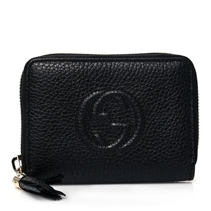 Gucci Pebbled Calfskin Small Soho Zip Around Wallet Black 1 of 7