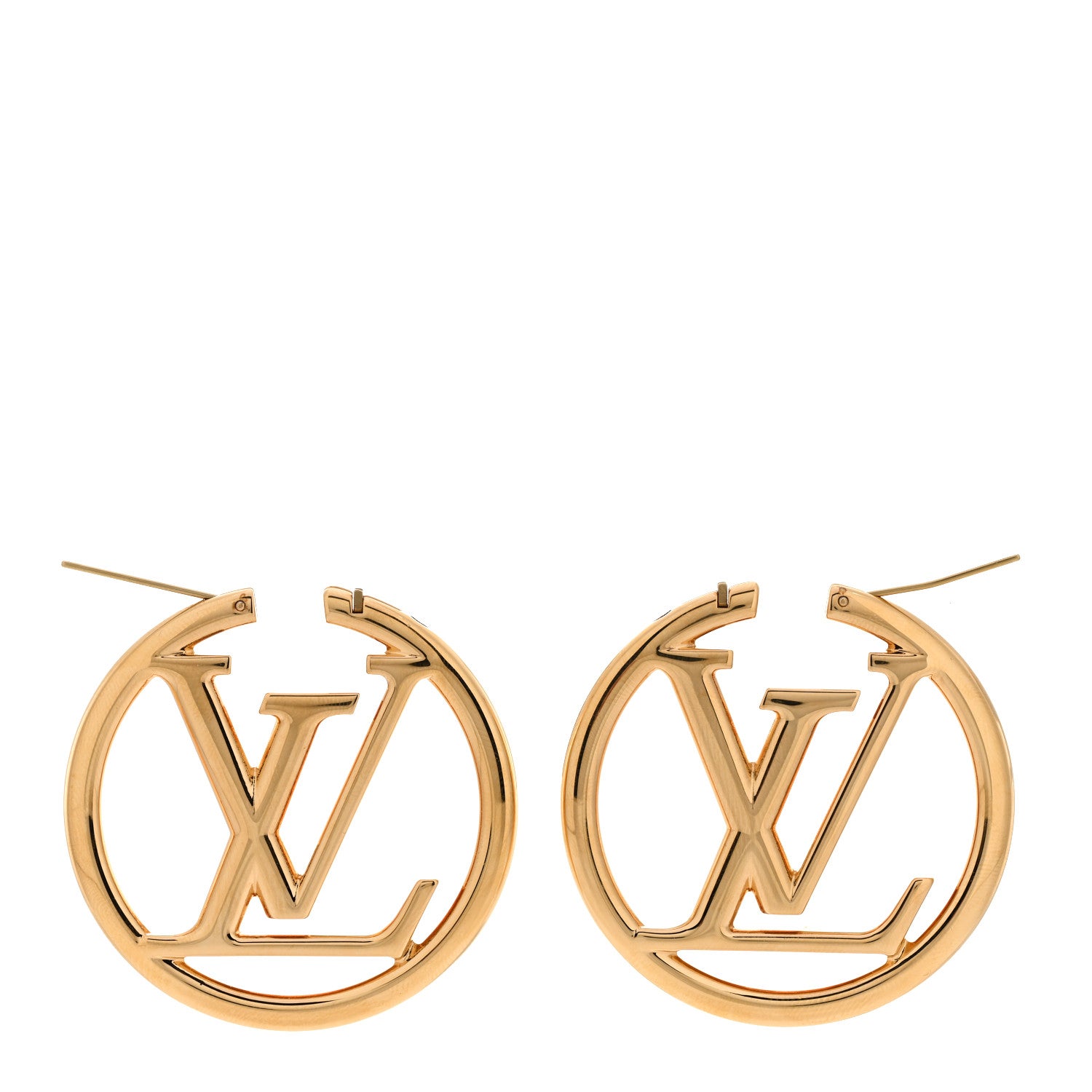 Louis Vuitton Metal Louise Hoop Earrings Gold 3 of 5
