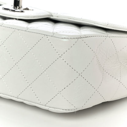 Chanel Iridescent Crumpled Calfskin Quilted Mini Rectangular Flap White 10 of 10