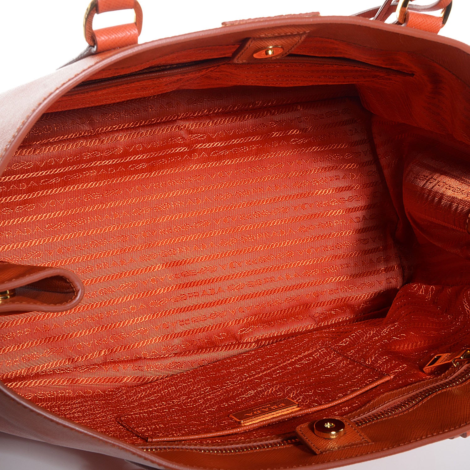 Prada Saffiano Lux Large Tote Papaya 6 of 11