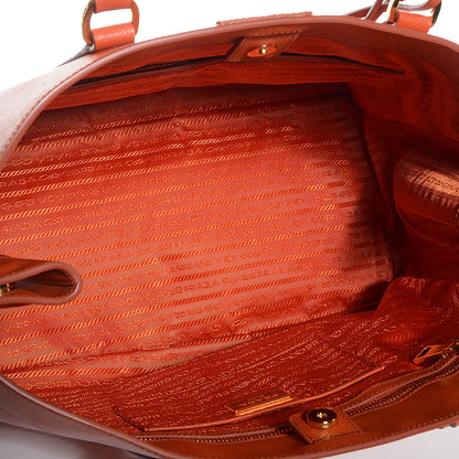 Prada Saffiano Lux Large Tote Papaya 6 of 11