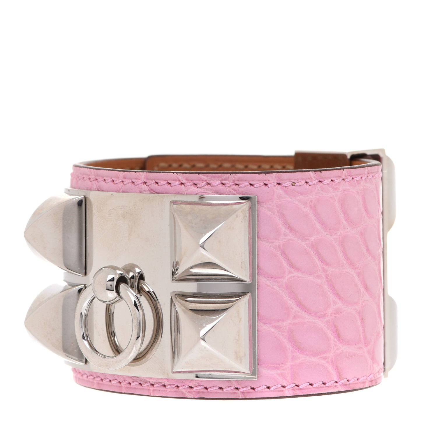 Matte Alligator Collier De Chien CDC Bracelet T2 5P Pink