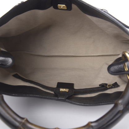 Gucci Calfskin Bamboo Handle Tote Black 5 of 11