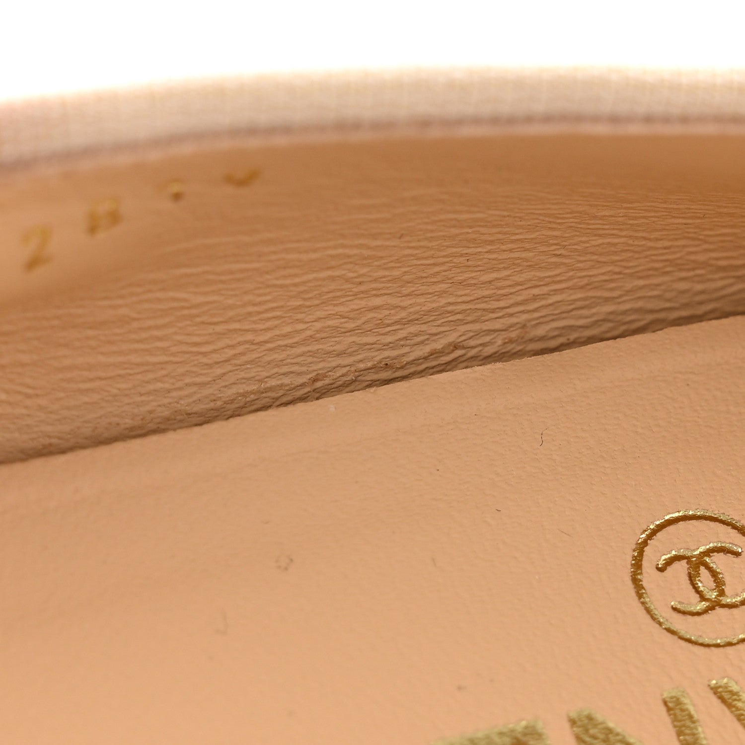 Chanel Lambskin Cap Toe CC Ballerina Flats 38 Beige Black 13 of 15