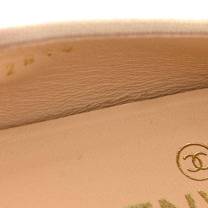 Chanel Lambskin Cap Toe CC Ballerina Flats 38 Beige Black 13 of 15