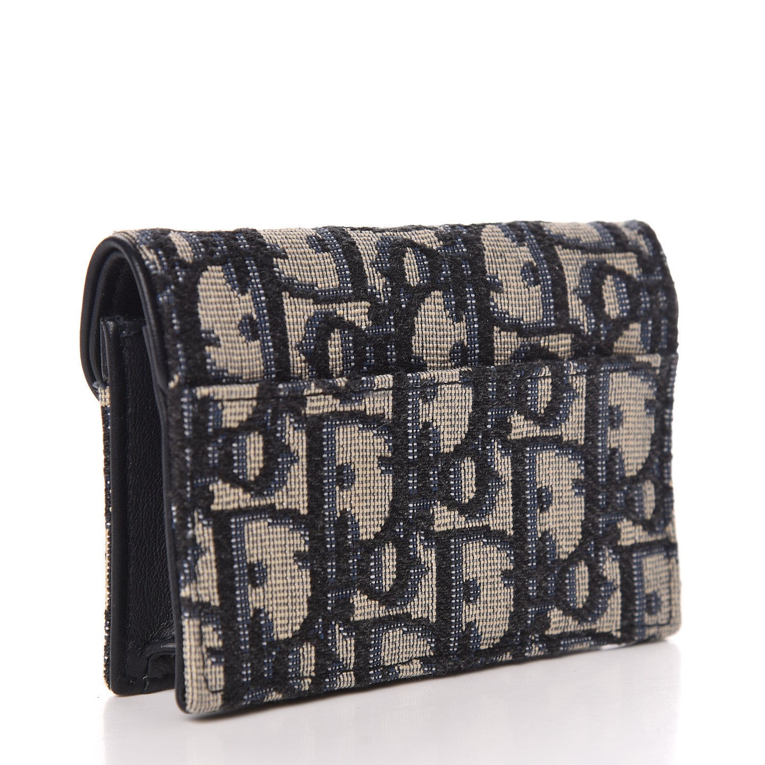 Christian Dior Oblique Saddle Card Holder Blue 3 of 8