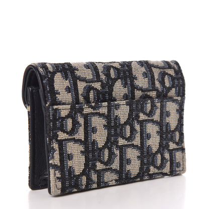 Christian Dior Oblique Saddle Card Holder Blue 3 of 8