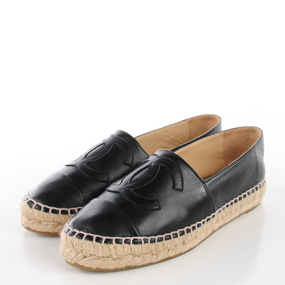 Chanel Lambskin CC Espadrilles 36 Black 3 of 7