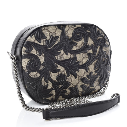 Gucci GG Supreme Monogram Arabesque Mini Chain Shoulder Bag Beige Black 3 of 9