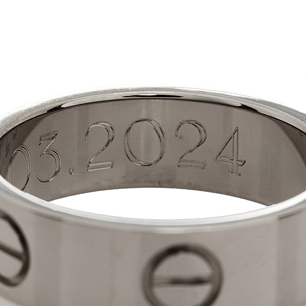 18K White Gold 5.5mm LOVE Ring 52 6