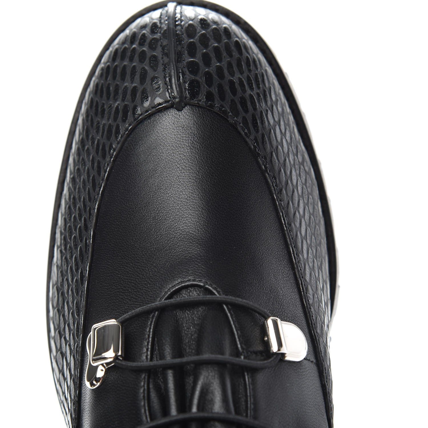 Christian Louboutin Calfskin Horse Guarda Flat Boots 38 Black Silver 7 of 8