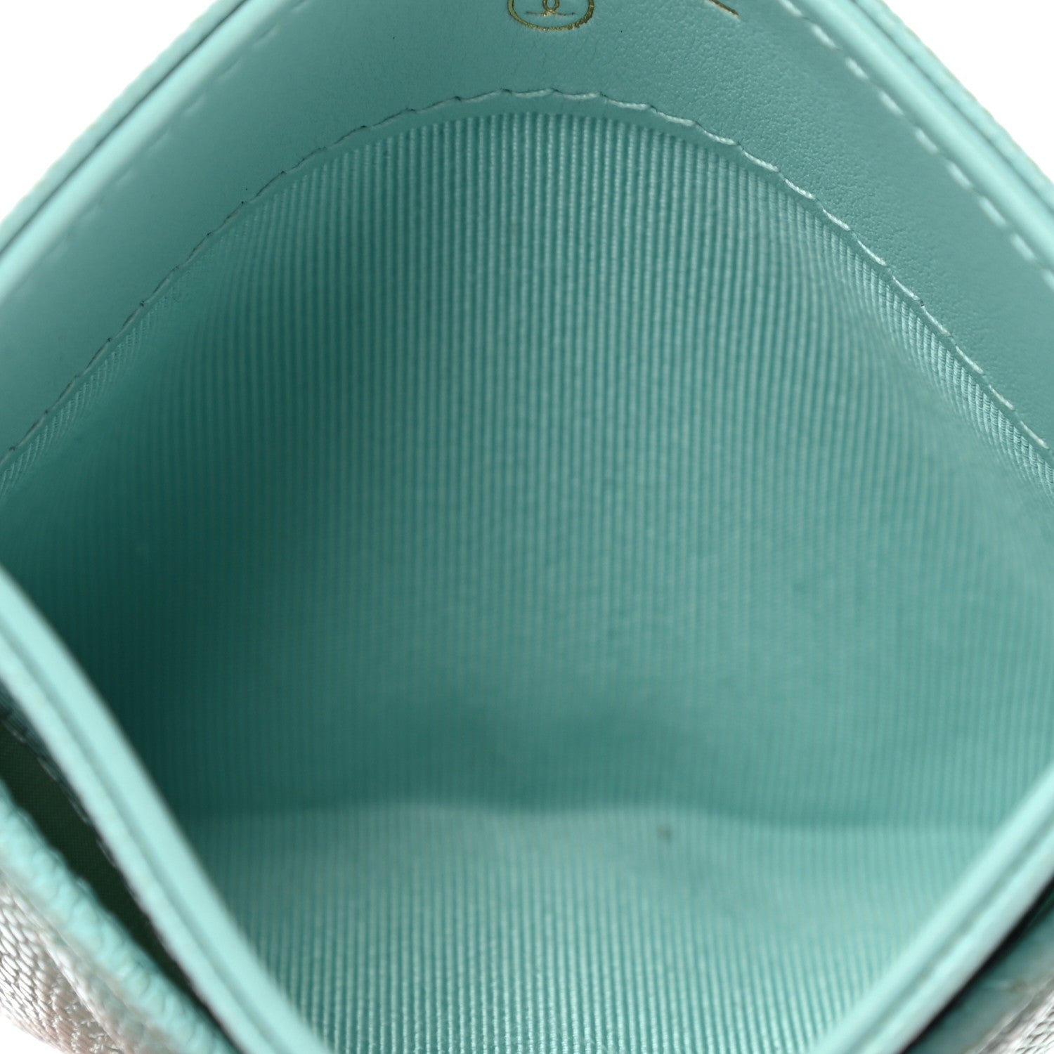 Chanel Caviar Quilted Card Holder Light Blue 5 of 9