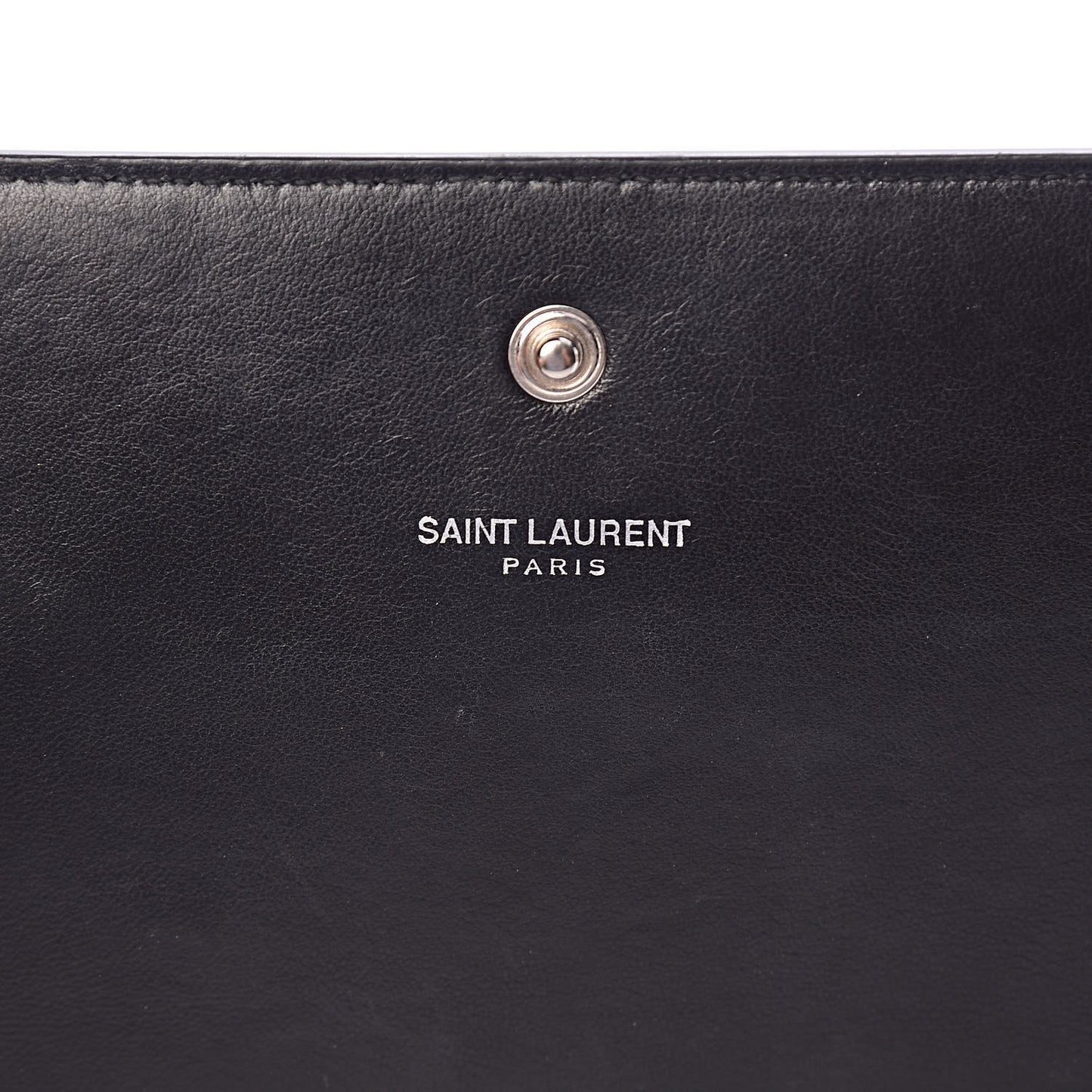 Calfskin Crocodile Embossed Monogram Chain Wallet Black