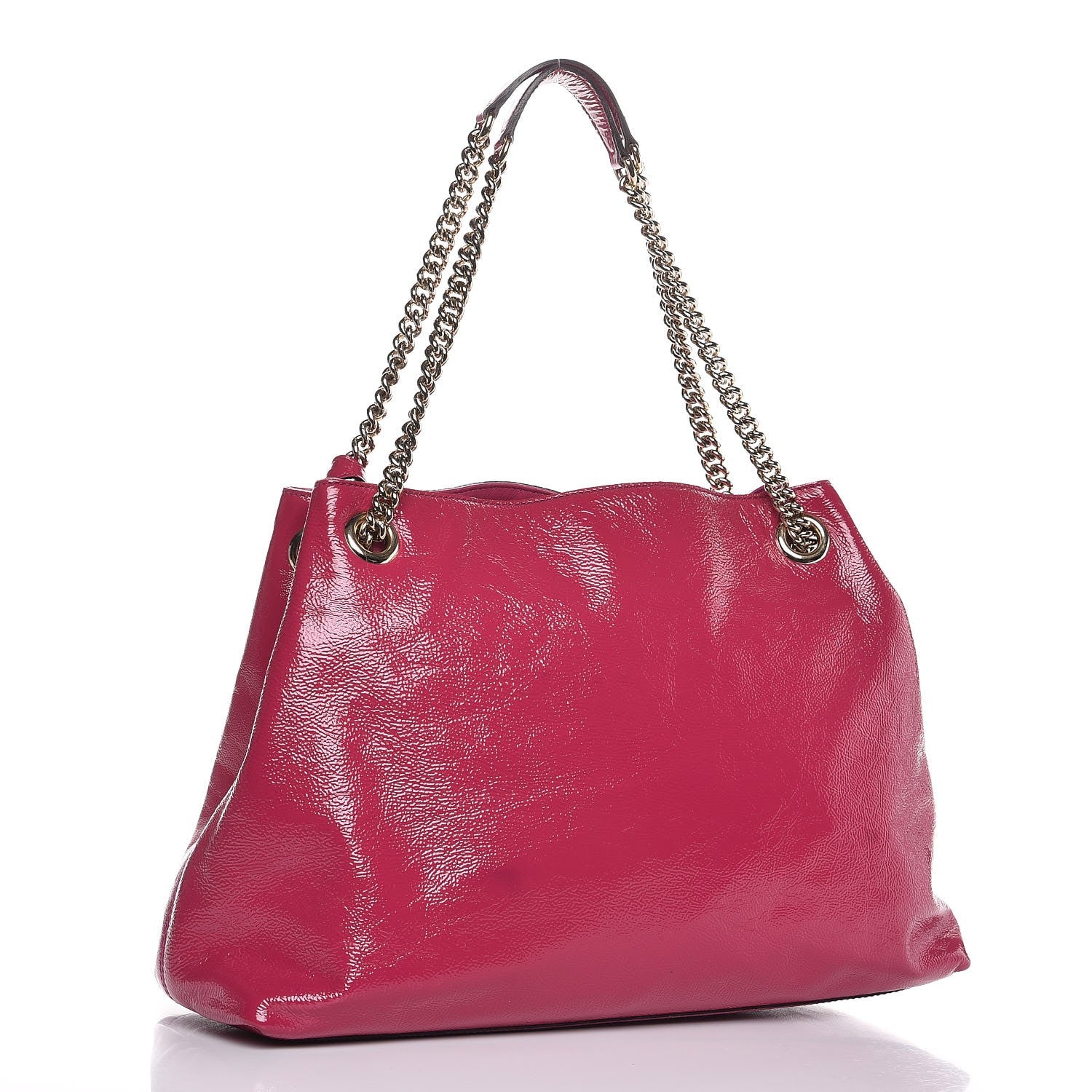 Gucci Vernice Naplack Medium Soho Chain Shoulder Bag Bright Bouganville 3 of 9