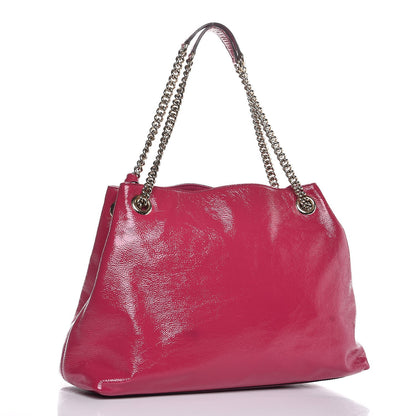 Gucci Vernice Naplack Medium Soho Chain Shoulder Bag Bright Bouganville 3 of 9