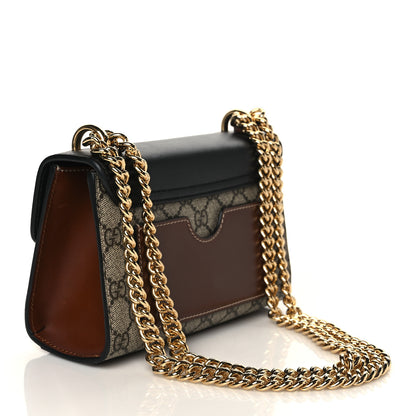 Gucci GG Supreme Monogram Calfskin Small Padlock Shoulder Bag Beige Black Cuir 2 of 10