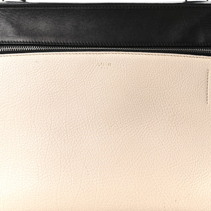 Celine Textured Calfskin Small Bi-Color Edge Shoulder Bag Black Cream 8 of 10