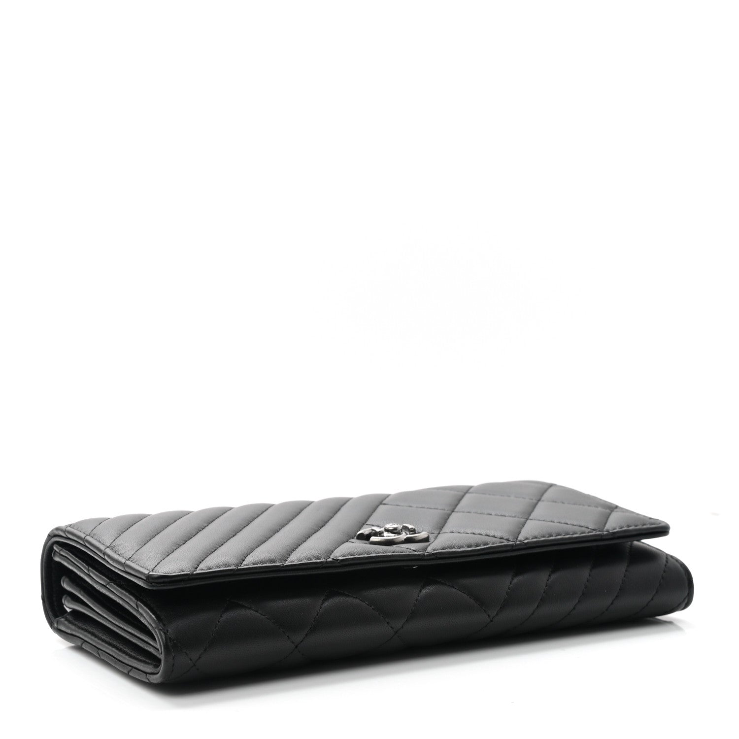 Chanel Lambskin Quilted Large Coco Boy Gusset Flap Wallet Black 8 of 18
