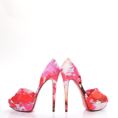 Christian Louboutin Fabric Popi Print Volpi 150 Platform Pumps 39 Pink 7 of 14