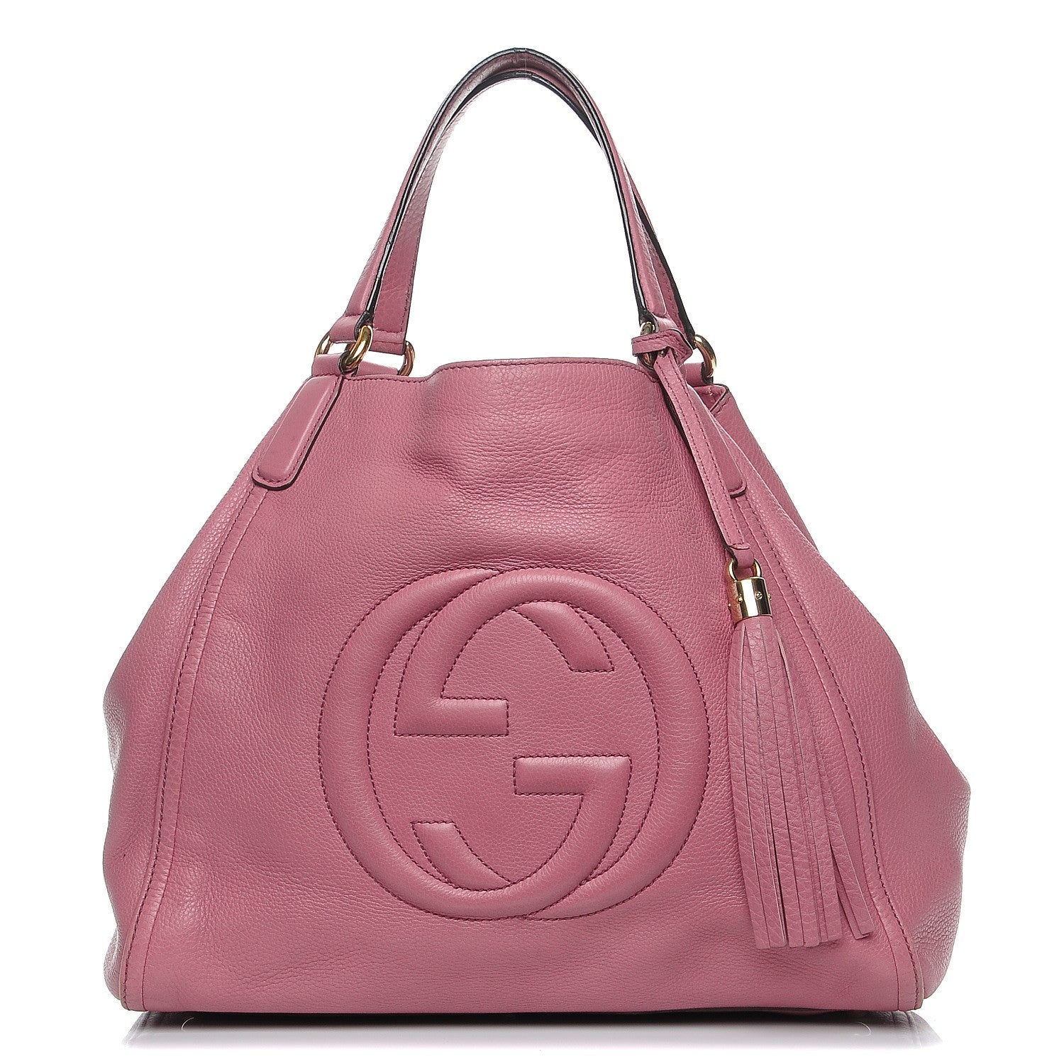 Gucci Pebbled Calfskin Medium Soho Shoulder Bag Fresia Rose 1 of 15