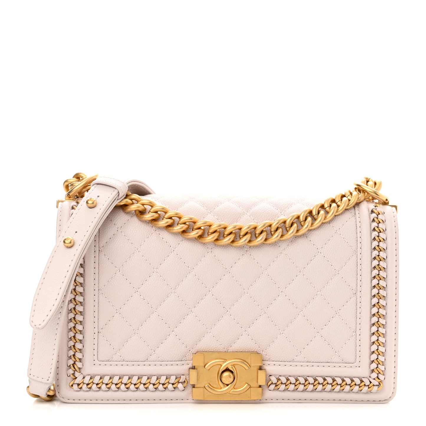 Caviar Quilted Chain Around Medium Boy Flap Light Purple