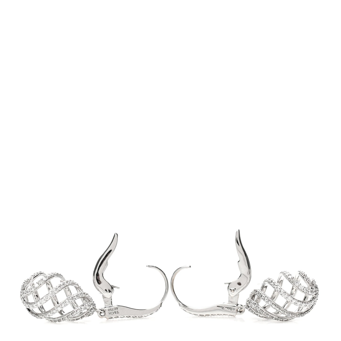 18K White Gold Diamond Paloma Picasso Venezia Luce Drop Earrings