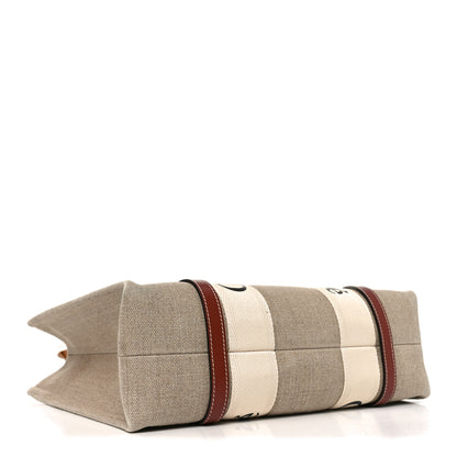 Chloe Cotton Calfskin Medium Woody Ribbon Tote White Brown 4 of 10