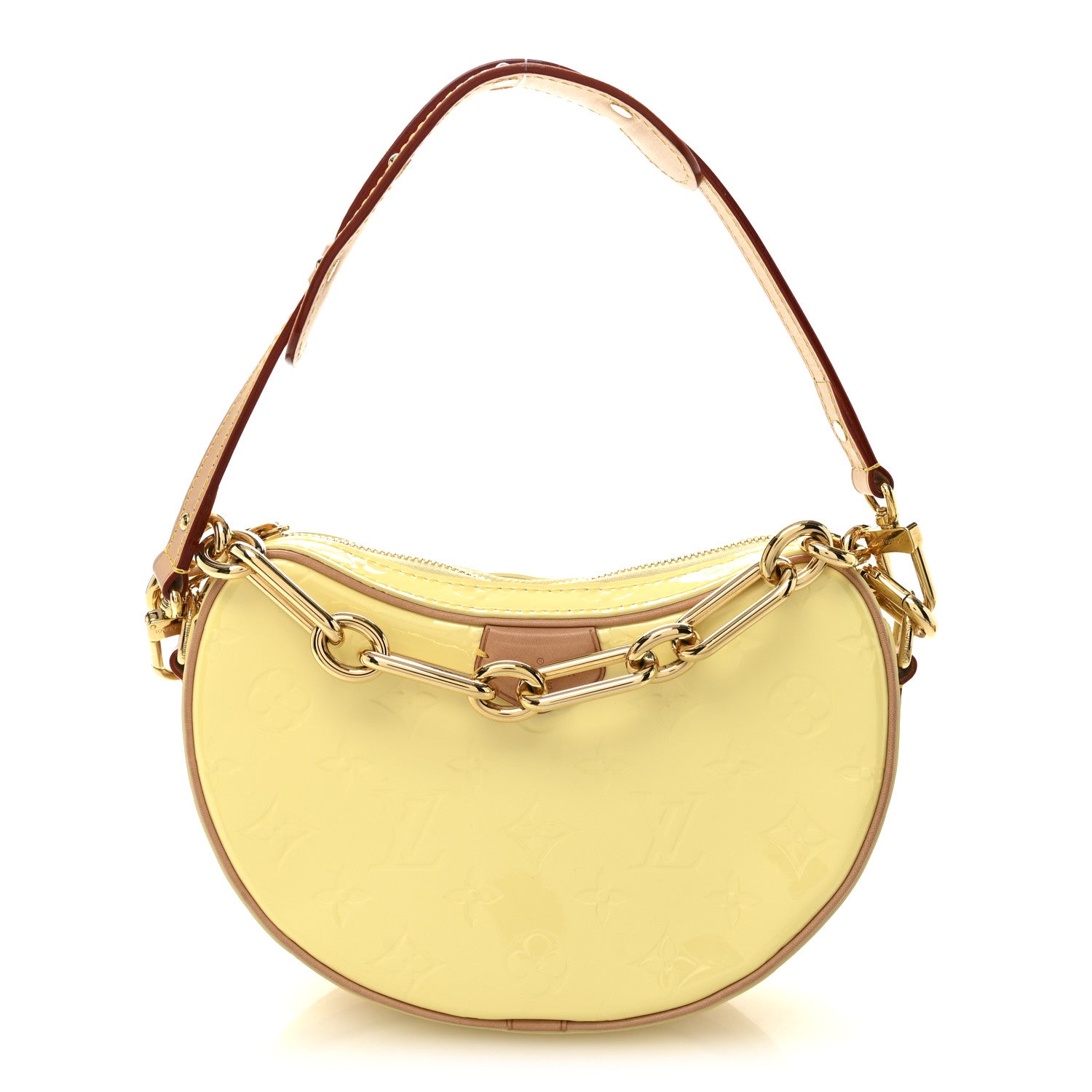 Louis Vuitton Vernis ハンドバッグ15日まで値引中 Louis Vuitton Vernis Croissant PM NM Pochette Chic And Yellow