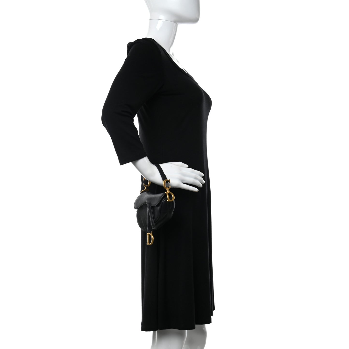 Goatskin Micro Saddle Bag With Strap Black