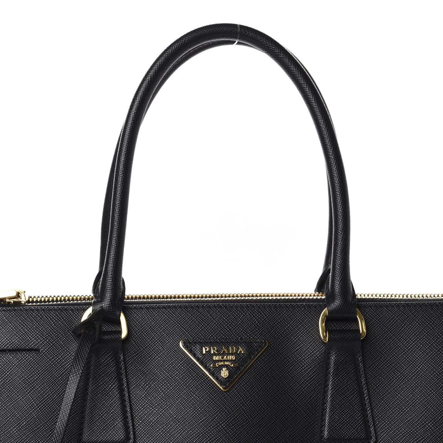 Saffiano Medium Galleria Double Zip Tote Black