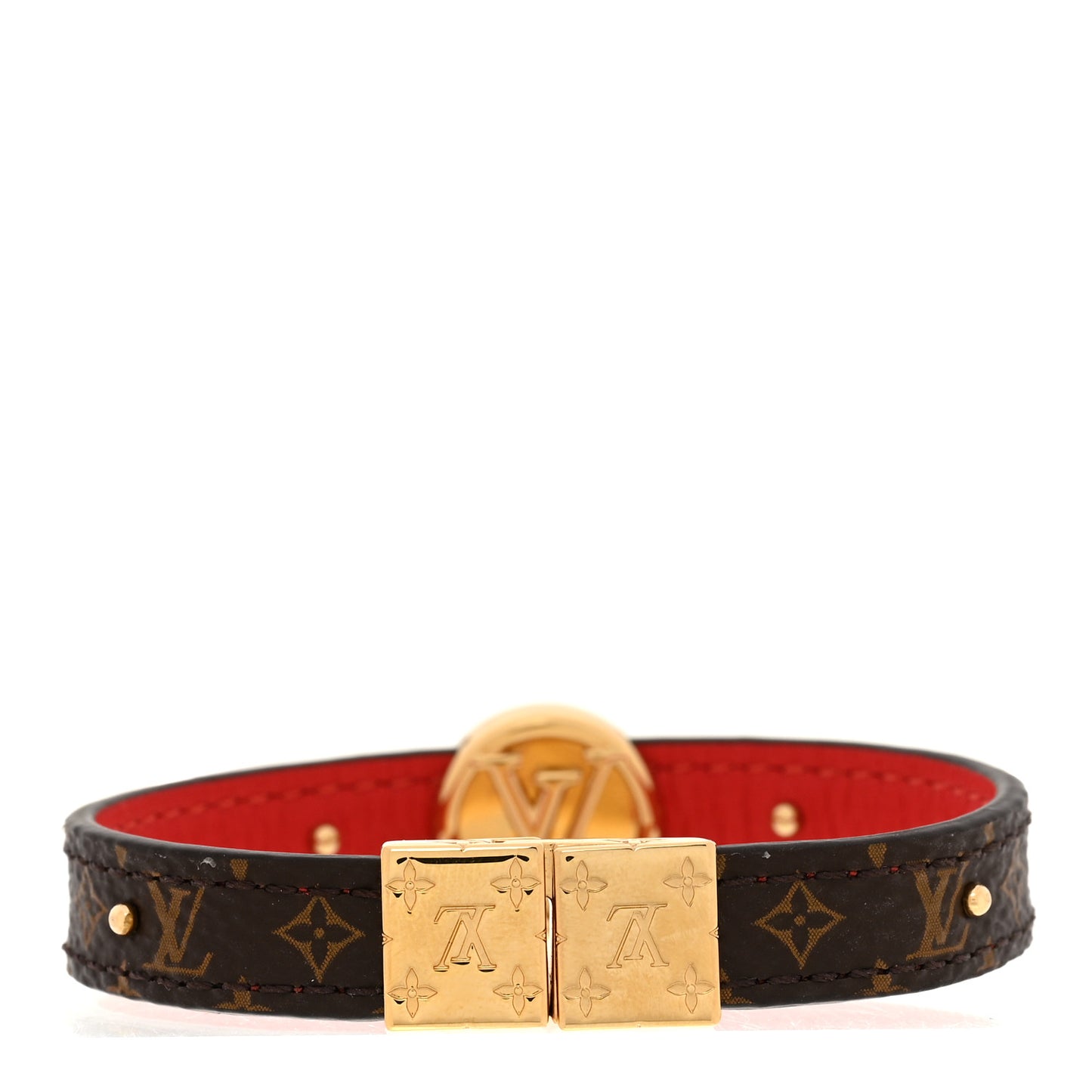 Monogram LV Circle Reversible Bracelet Rouge