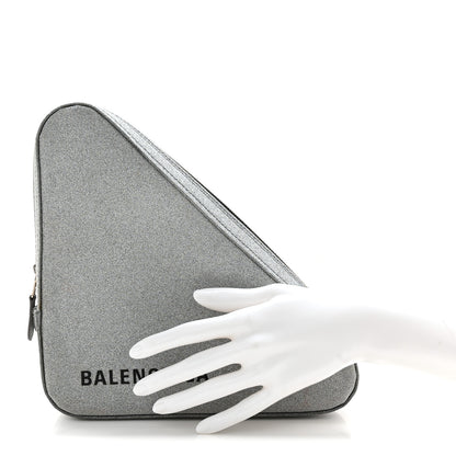Balenciaga Glitter M Triangle Pouch Argent Black 2 of 10