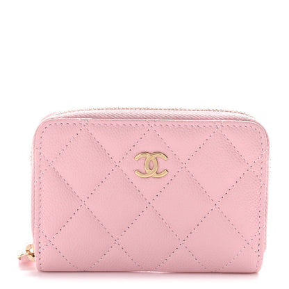 Chanel Caviar Quilted Zip Coin Purse Light Pink 1 of 7