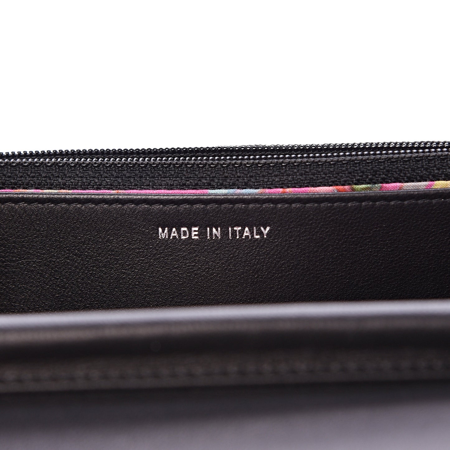 Calfskin Whipstitch Wallet On Chain WOC Black