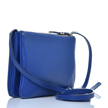 Celine Lambskin Small Trio Crossbody Bag Electric Blue 3 of 11