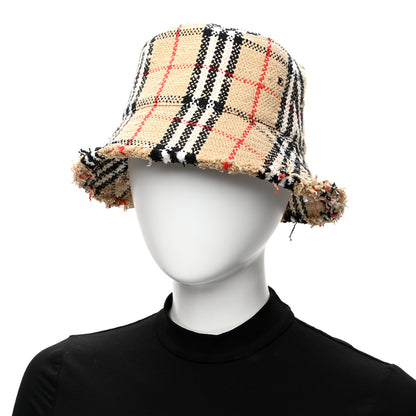 Burberry Tweed Check Bucket Hat M Archive Beige 2 of 8