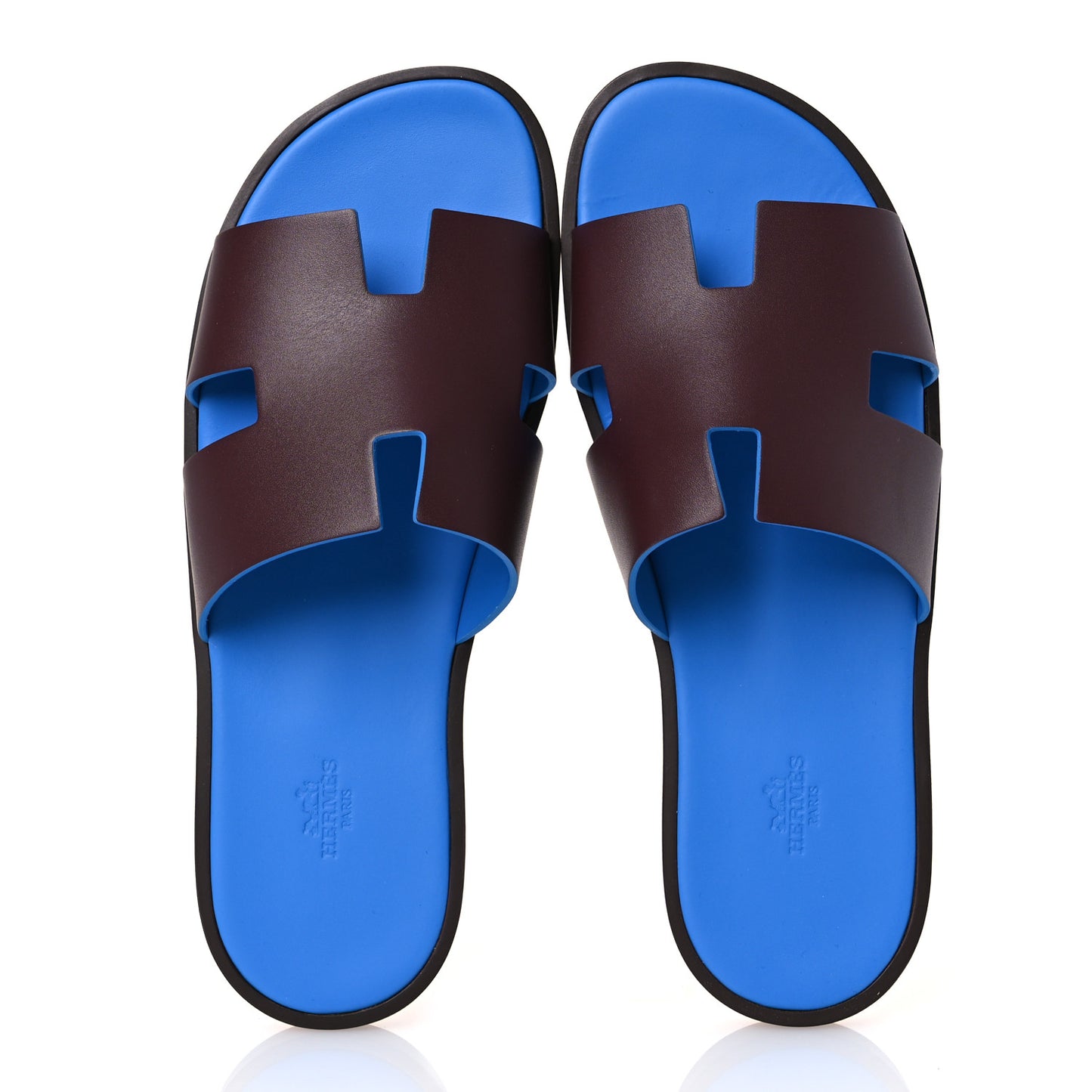Calfskin Mens Izmir Sandals 44 Bordeaux Bleu Santorin