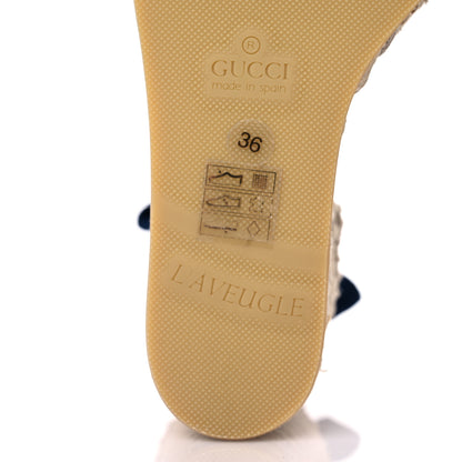 Gucci Canvas Sylvie Web Ankle Wrap Espadrille Wedge Sandals 36 Mystic White Hibiscus Red Maritime 8 of 12