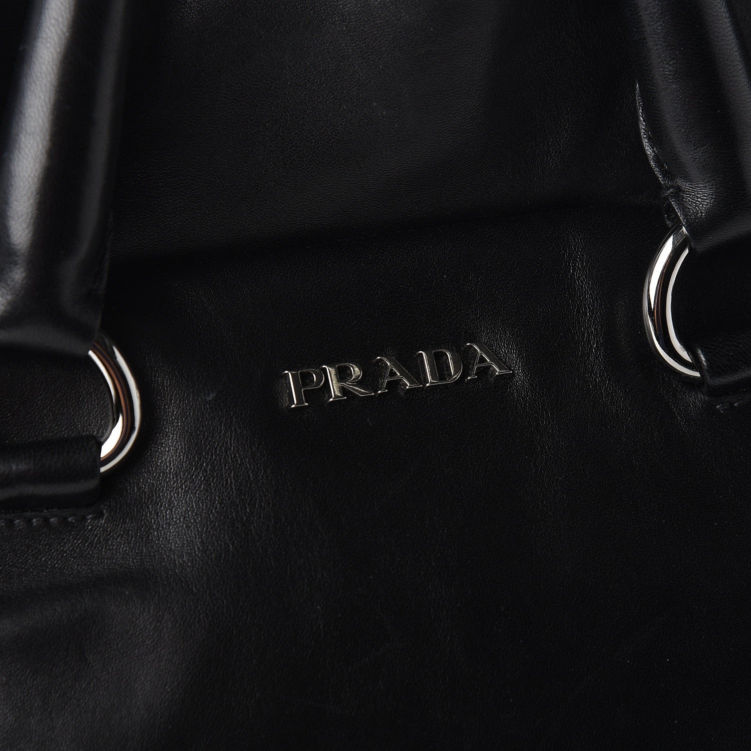 Prada Nappa Ruffle Bauletto Black 9 of 9