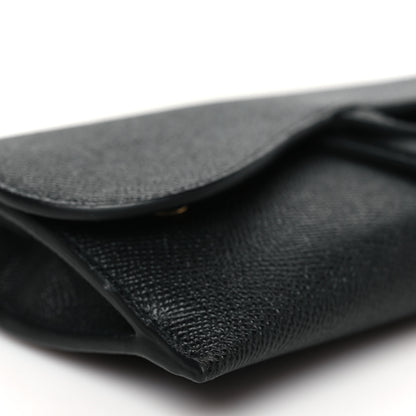 Christian Dior Grained Calfskin Saddle Chain Wallet Pouch Black 9 of 10