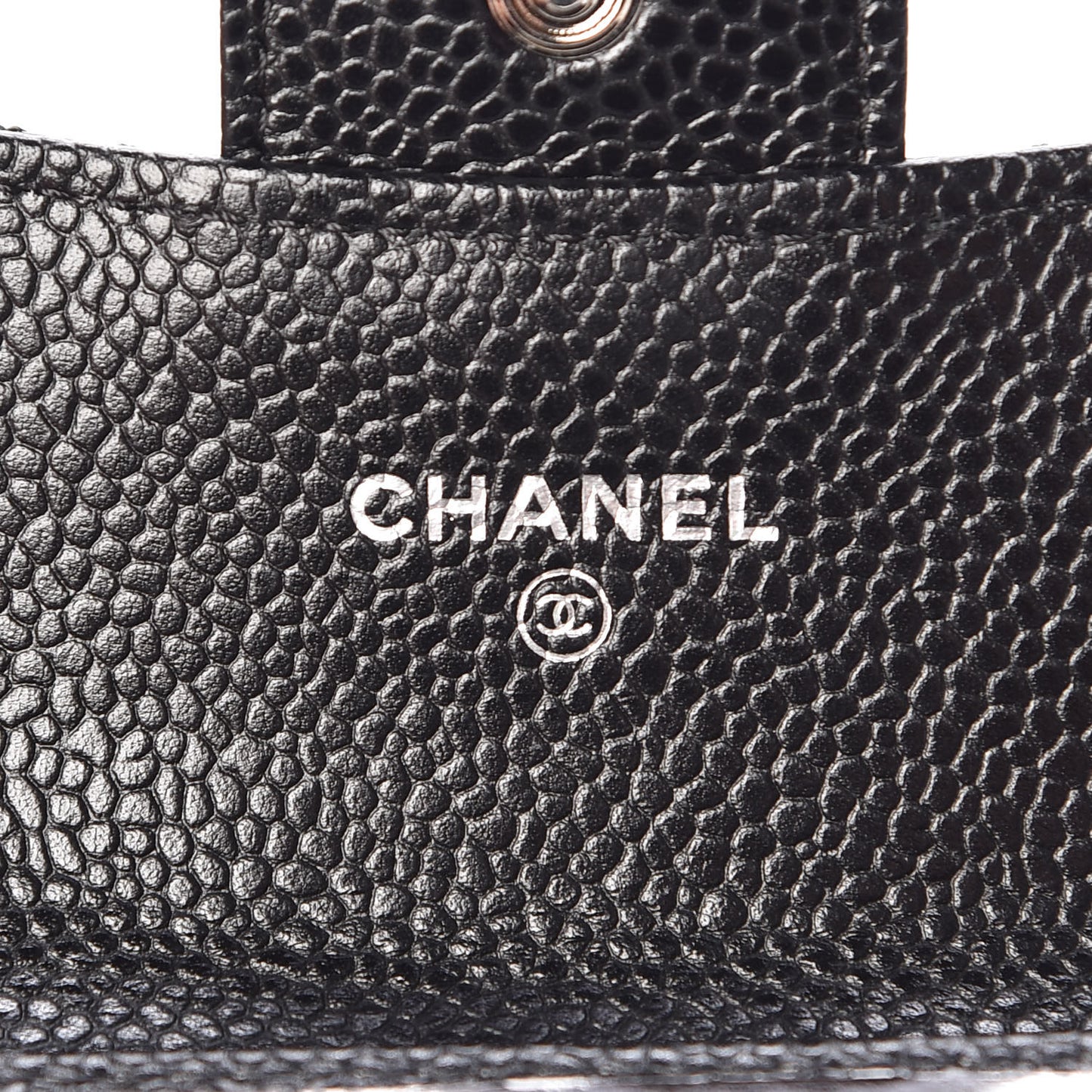 Caviar Quilted Flap Card Holder Black