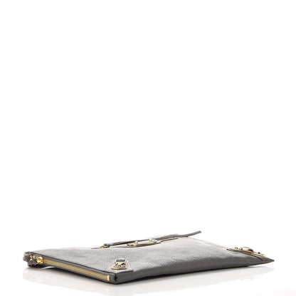 Balenciaga Chevre Gold Metallic Edge Hardware Pouch Gris Acier 4 of 7