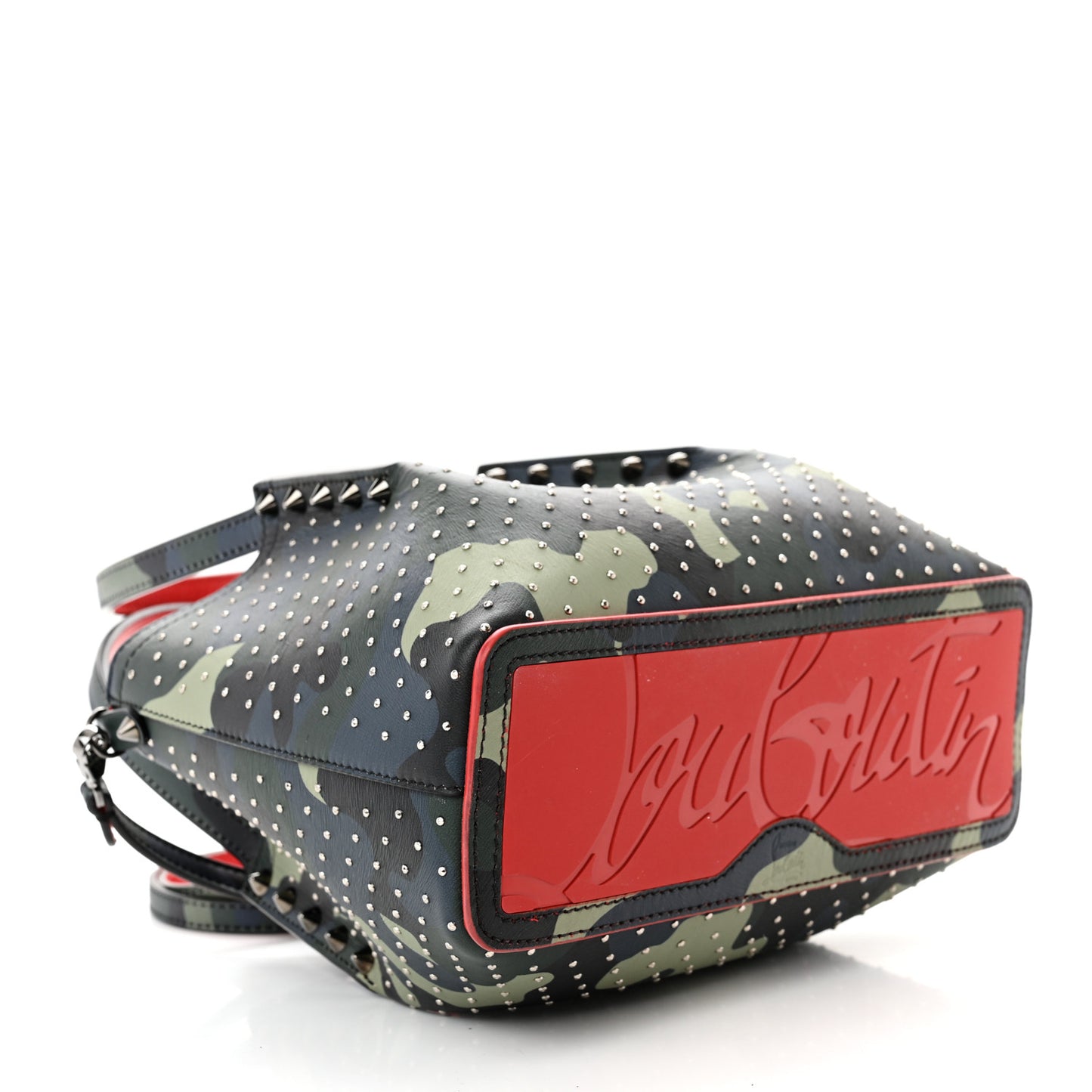 Calfskin Loubi Camouflage Spiked Mini Cabarock Shopper Tote Multicolor